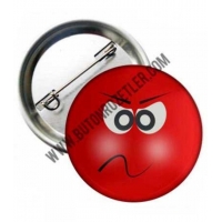 Kırmızı Asabi Emoji  Metal Rozet  58 mm